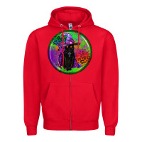 Red halloween round earrings Zipper Hoodie - BundleAndBundleShop
