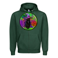 Sports Green halloween round earrings Zipper Hoodie - BundleAndBundleShop