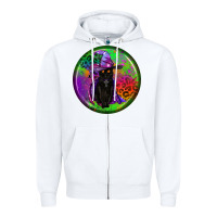 White halloween round earrings Zipper Hoodie - BundleAndBundleShop
