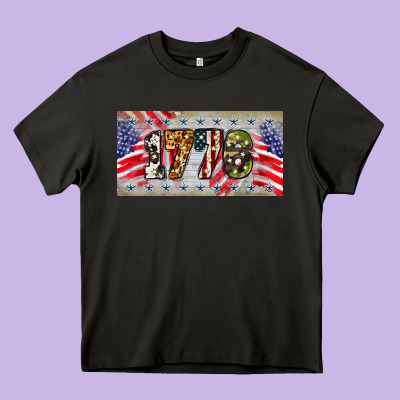 1776 4th Of July License Plate Heavy Core Tee Designed By Barkaloodesign