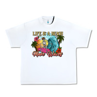 White Life is a beach make waves skeleton Urban Heavy Tee - NancyCooperArtShop