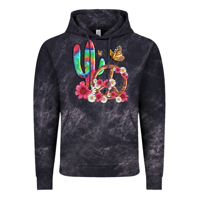 Cactus Peace Sign Flowers And Butterflys Vintage Hoodie by Artiststas | Teevron