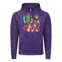 Cloud Purple cactus peace sign flowers and butterflys Vintage Hoodie - Artiststas