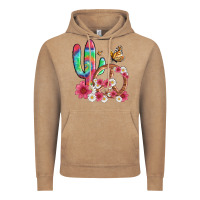Vintage Coffee cactus peace sign flowers and butterflys Vintage Hoodie - Artiststas