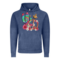 Vintage Denim cactus peace sign flowers and butterflys Vintage Hoodie - Artiststas