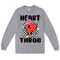 Heather Grey heart throb Long Sleeve Tee - MaliasSmallBusiness