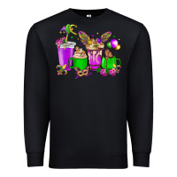 Black Mardi Gras coffee cups Premium Sweatshirt - NancyCooperArtShop