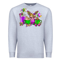 Heather Grey Mardi Gras coffee cups Premium Sweatshirt - NancyCooperArtShop