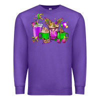 Purple Mardi Gras coffee cups Premium Sweatshirt - NancyCooperArtShop