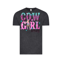 Vintage Black cowgirl sassy with pink cowgirl Vintage Tee - NancyCooperArtShop