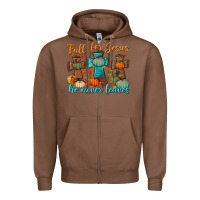 Chestnut fall for jesus he never leaves Zipper Hoodie - BundleAndBundleShop