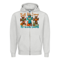 Dove Grey fall for jesus he never leaves Zipper Hoodie - BundleAndBundleShop