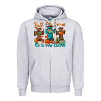 Heather Grey fall for jesus he never leaves Zipper Hoodie - BundleAndBundleShop