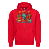 Red fall for jesus he never leaves Zipper Hoodie - BundleAndBundleShop