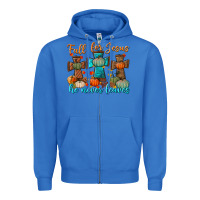 True Royal fall for jesus he never leaves Zipper Hoodie - BundleAndBundleShop