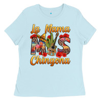 Baby Blue La Mama mas Chingona Ladies Tee - texasbilliewilder