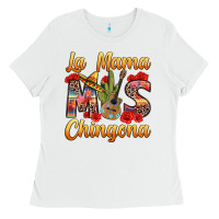White La Mama mas Chingona Ladies Tee - texasbilliewilder