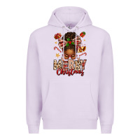 Lilac merry christmas afro messy bun Premium Hoodie - texasbilliewilder