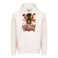 Pale Pink merry christmas afro messy bun Premium Hoodie - texasbilliewilder