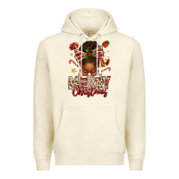 Sandshell merry christmas afro messy bun Premium Hoodie - texasbilliewilder