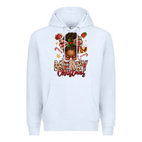 White merry christmas afro messy bun Premium Hoodie - texasbilliewilder