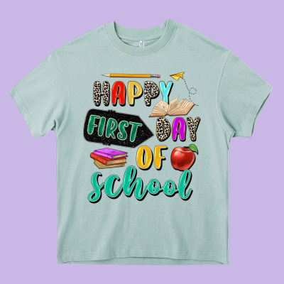 Happy First Day Of School Heavy Core Tee Designed By Zillion Design Studio
