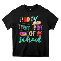Black happy first day of school Heavy Core Tee - Zillion Design Studio