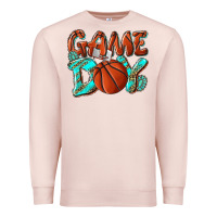 Pale Pink Game day leopard basketball Premium Sweatshirt - NancyCooperArtShop