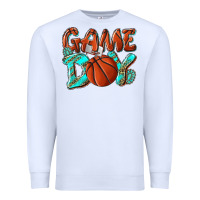 White Game day leopard basketball Premium Sweatshirt - NancyCooperArtShop