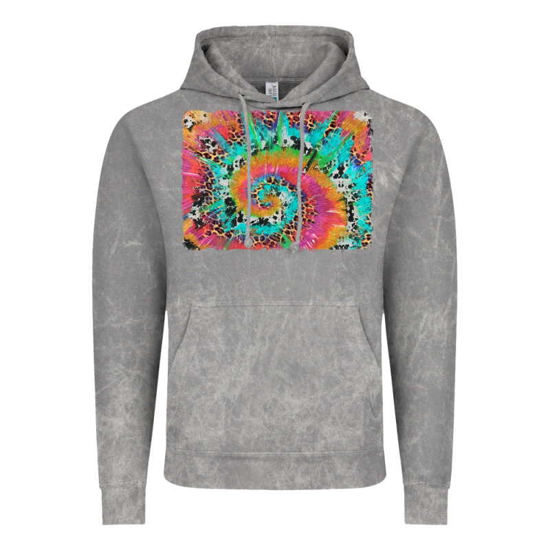 Tie Dye Leopard Cowhide Glitter Background Vintage Hoodie by Artiststas | Teevron