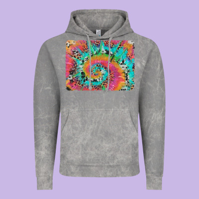 Tie Dye Leopard Cowhide Glitter Background Vintage Hoodie Designed By Artiststas