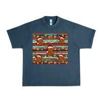Midnight Navy christmas turquoise serape highland cow Urban Heavy Tee - BarkalooDesign
