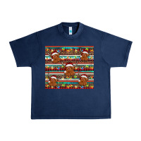 Navy christmas turquoise serape highland cow Urban Heavy Tee - BarkalooDesign
