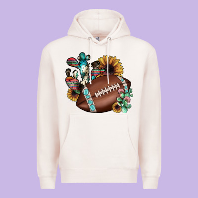 Football Cactus Sunflower Premium Hoodie Designed By Jahusdesignshop