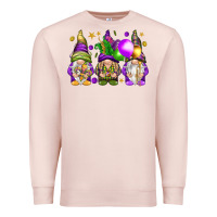 Pale Pink Mardi Gras gnomes Premium Sweatshirt - NancyCooperArtShop