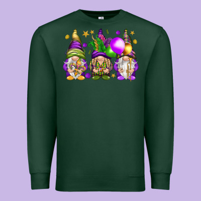 Mardi Gras Gnomes Premium Sweatshirt Designed By Nancycooperartshop