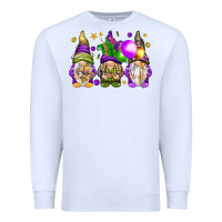 White Mardi Gras gnomes Premium Sweatshirt - NancyCooperArtShop
