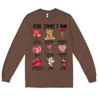Chestnut god says i am valentine's day Long Sleeve Tee - MaliasSmallBusiness