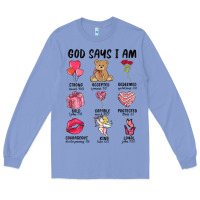 Colony Blue god says i am valentine's day Long Sleeve Tee - MaliasSmallBusiness