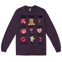Plum god says i am valentine's day Long Sleeve Tee - MaliasSmallBusiness
