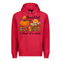 Cardinal Thankful blessed and kind of a mess Premium Hoodie - NancyCooperArtShop