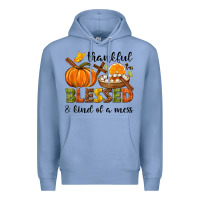 Colony Blue Thankful blessed and kind of a mess Premium Hoodie - NancyCooperArtShop