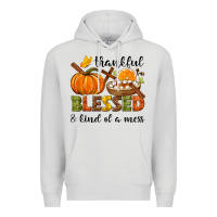 Dove Grey Thankful blessed and kind of a mess Premium Hoodie - NancyCooperArtShop