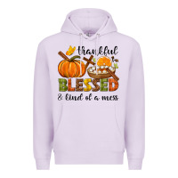 Lilac Thankful blessed and kind of a mess Premium Hoodie - NancyCooperArtShop