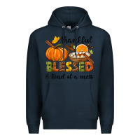 Navy Thankful blessed and kind of a mess Premium Hoodie - NancyCooperArtShop