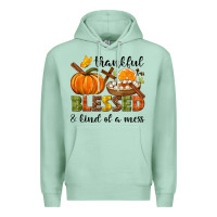 Seafoam Thankful blessed and kind of a mess Premium Hoodie - NancyCooperArtShop