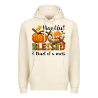 Tofu Thankful blessed and kind of a mess Premium Hoodie - NancyCooperArtShop
