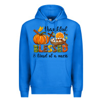 True Royal Thankful blessed and kind of a mess Premium Hoodie - NancyCooperArtShop
