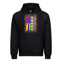 Black mardi gras usa flag leopard Urban Hoodie - OliviaCreatesArt