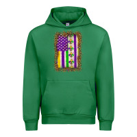 Emerald mardi gras usa flag leopard Urban Hoodie - OliviaCreatesArt